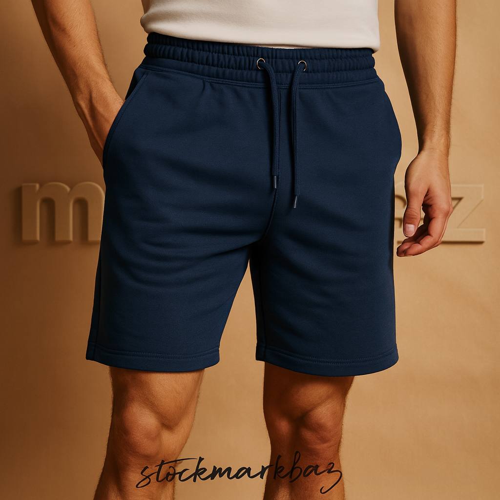 شلوارک پشمی اورجینال مردانه Avenue آمریکا | سایز لارج با کمر کشی و پارچه ترکیبی کتان