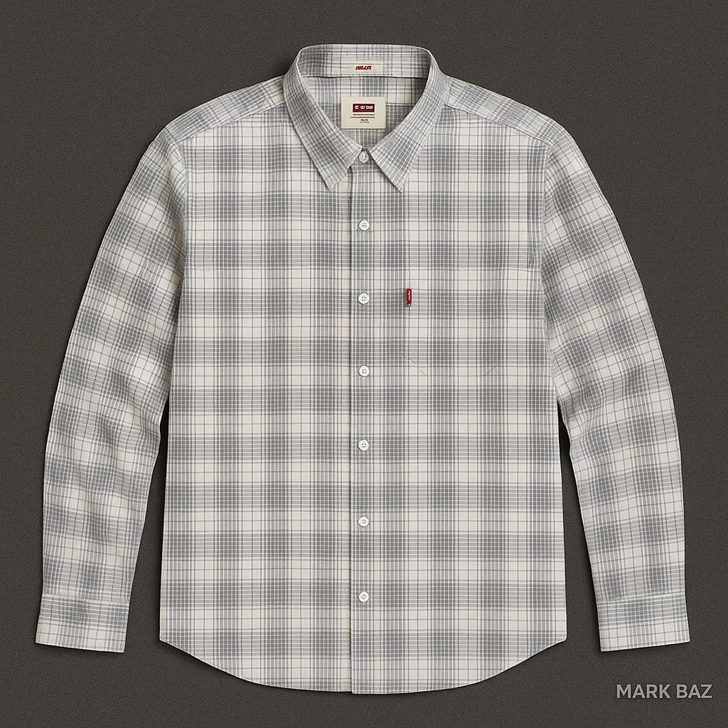 پیراهن چهارخانه لیوایز اسلیم‌فیت کتان XL (2025)