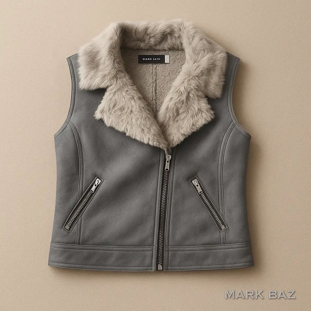 جلیقه خزدار زنانه اورجینال Mint Velvet بوفالوی(جیر)