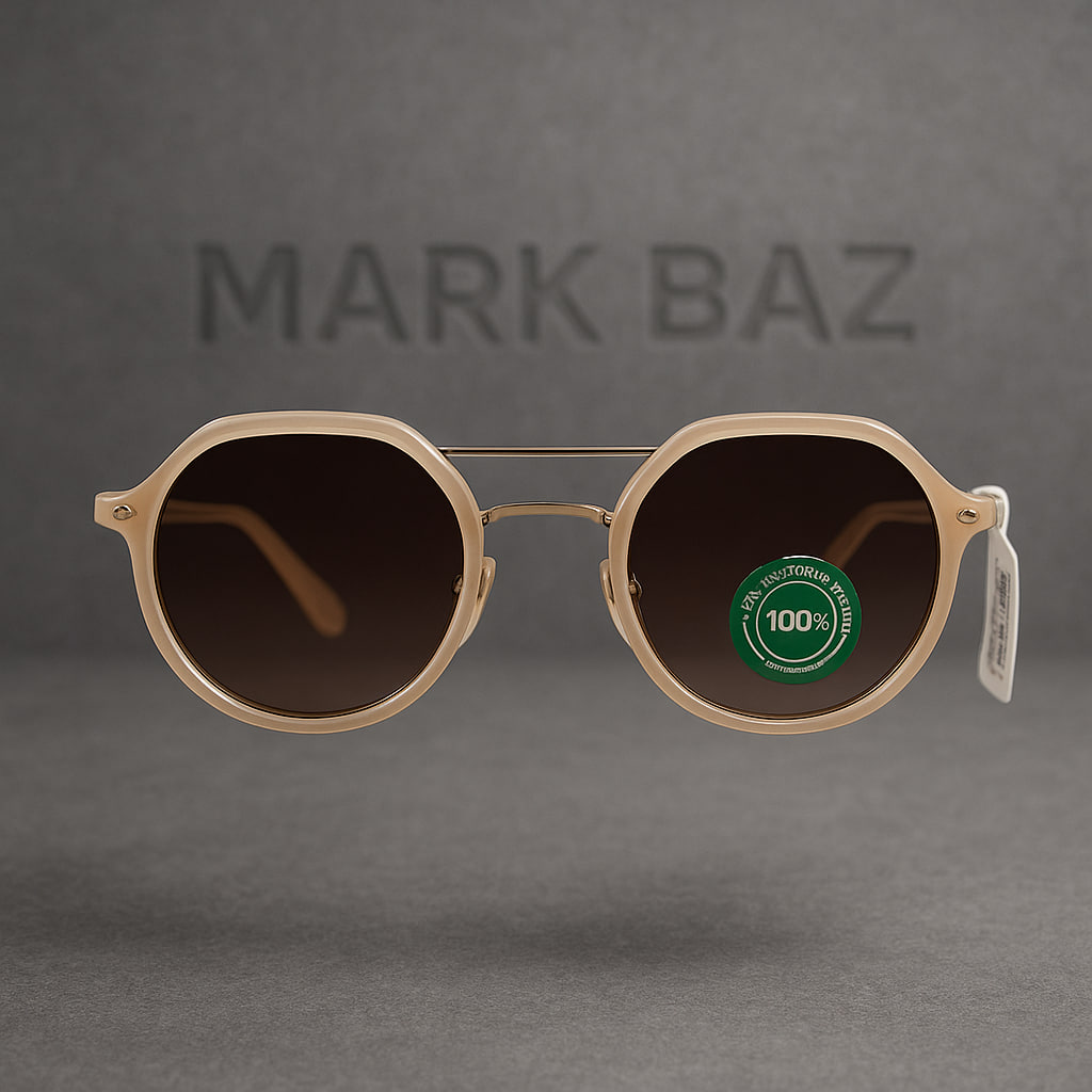 «عینک آفتابی اورجینال زنانه Six مدل P23 با فریم صابونی و تریم طلایی | سبک، مقاوم و UV400»