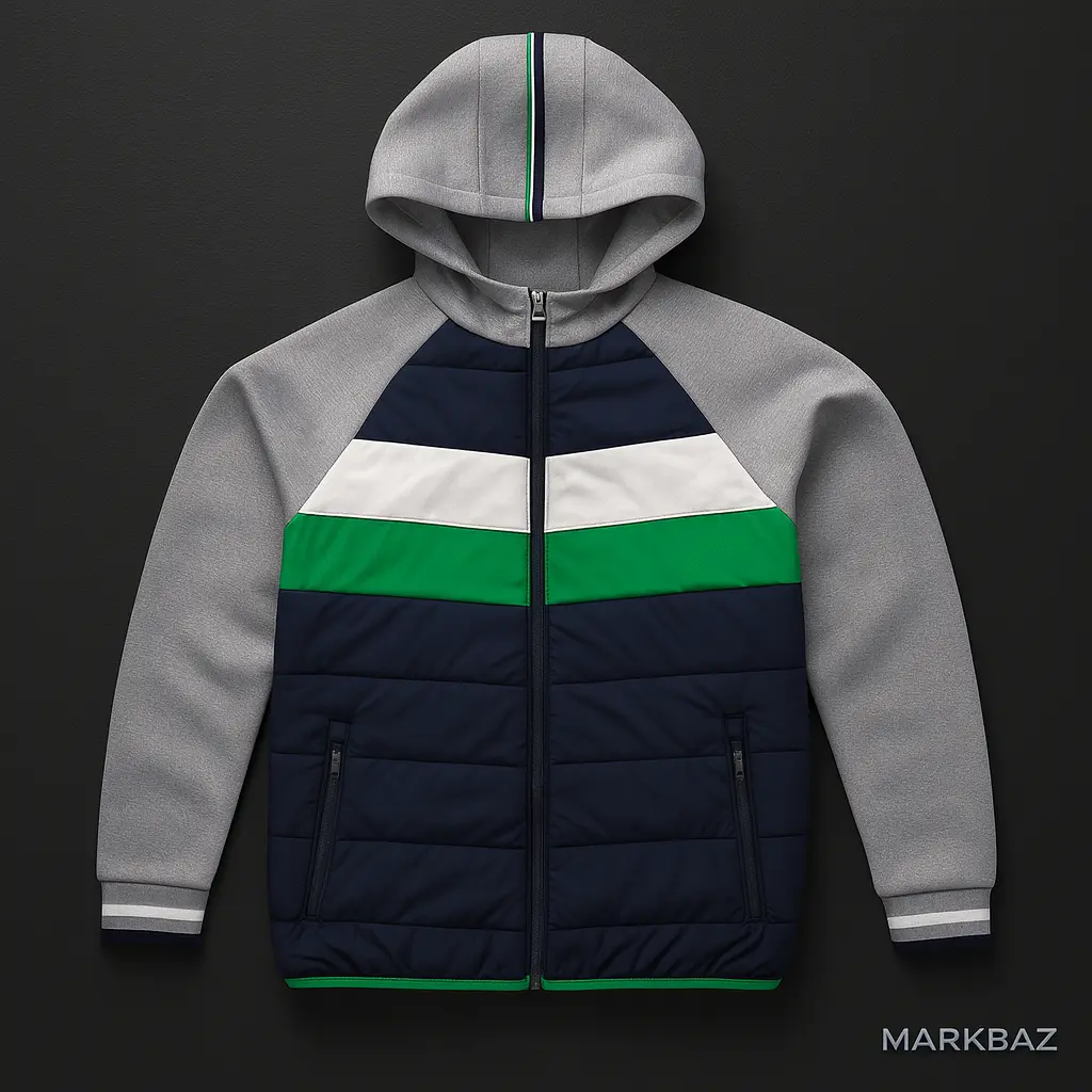 خرید کاپشن ترکیبی پافر و سوییشرت برند Orchestra اورجینال