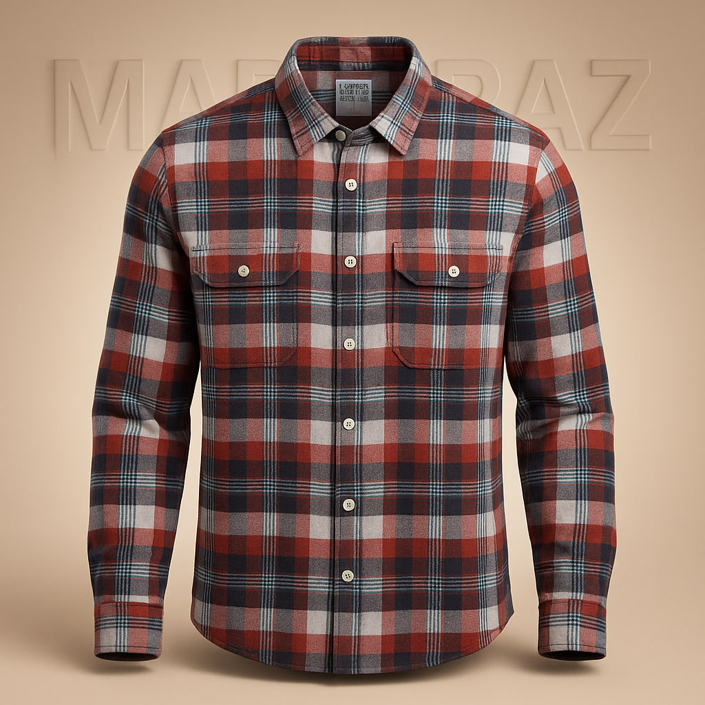 پیراهن پشمی اصل مردانه Mossimo | چهارخانه شیک و کلاسیک در حد نو