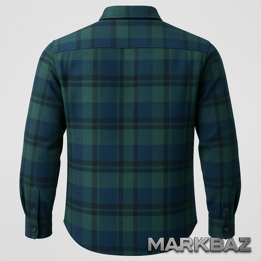 خرید پیراهن مردانه اورجینال Levi’s چهارخانه سبز و سرمه‌ای سایز مدیوم | استوک مارک باز