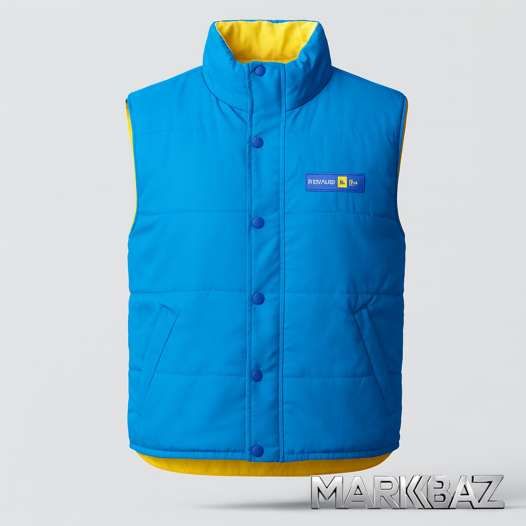 جلیقه پفکی اورجینال Renault F1 Team مردانه – رنگ آبی و زرد، سایز XL