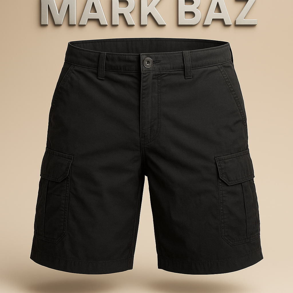 شلوارک کارگو شش جیب مشکی  آمریکایی مردانه FADED GLORY | 100٪ کتان اورجینال سایز 40 ساخت بنگلادش