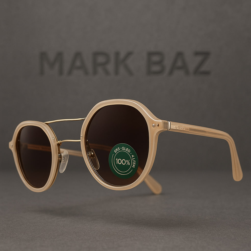 «عینک آفتابی اورجینال زنانه Six مدل P23 با فریم صابونی و تریم طلایی | سبک، مقاوم و UV400»