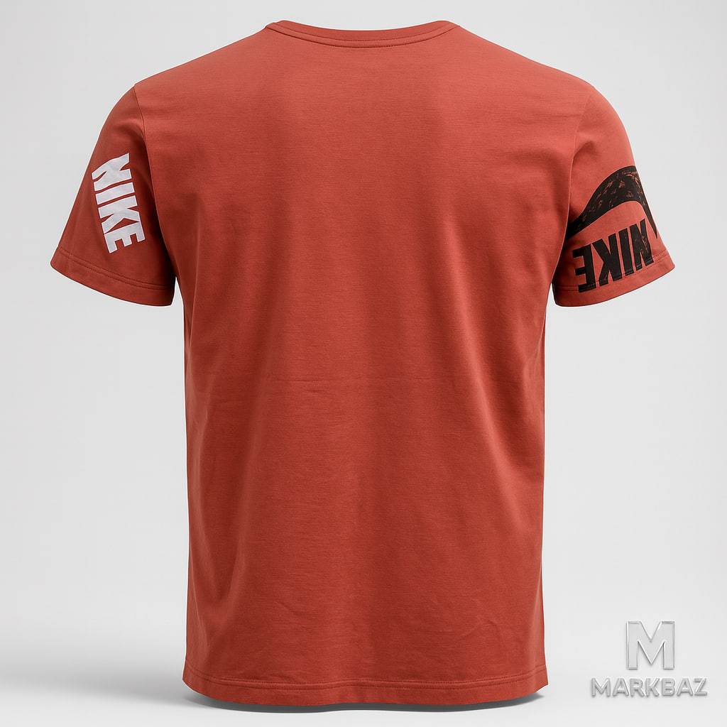 خرید تی‌شرت نایک(های کپی) مردانه رنگ آجری | ساخت ترکیه سایز لارج