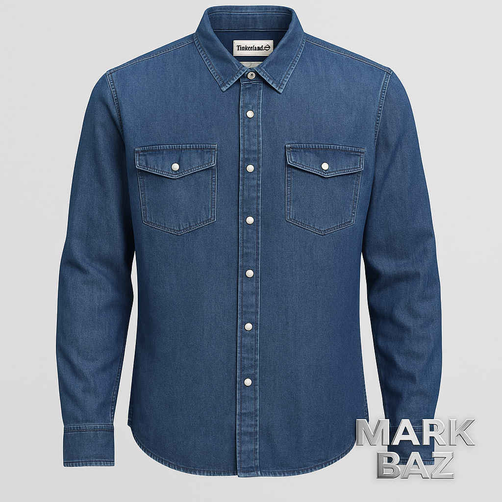 پیراهن جین مردانه مارک‌دار Timberland | خرید پیراهن جین آمریکایی اورجینال