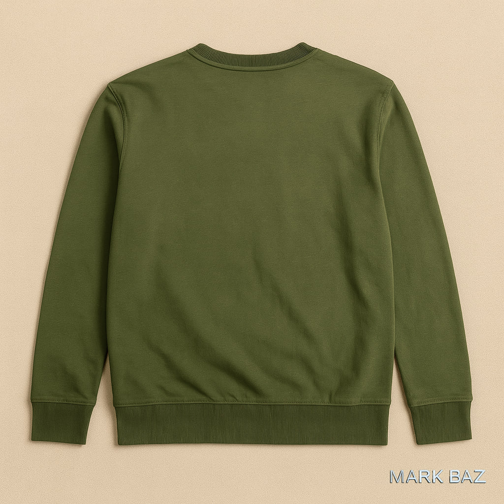 دورس سبز زیتونی مردانه FAME FOREVER مدل Essential Sweatshirt اورجینال ساخت بنگلادش