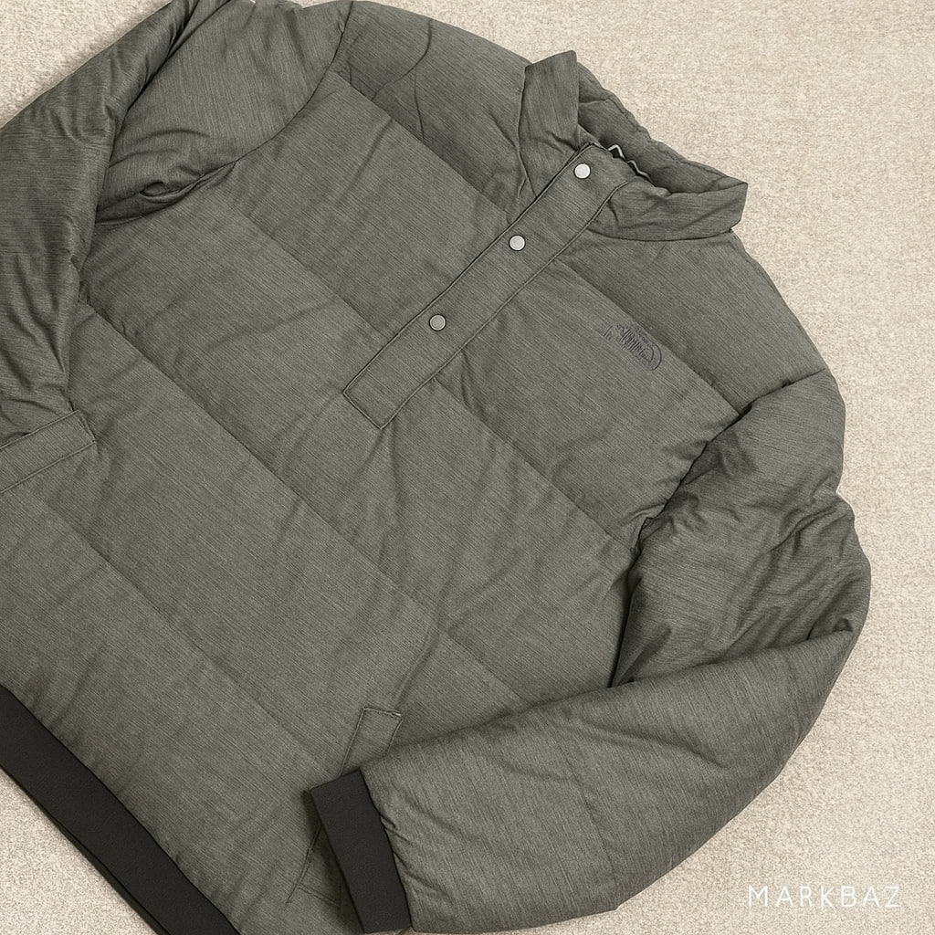 کاپشن پفی مردانه The North Face اورجینال مدل نیم‌دکمه‌ای با زیپ جانبی – برند آمریکایی